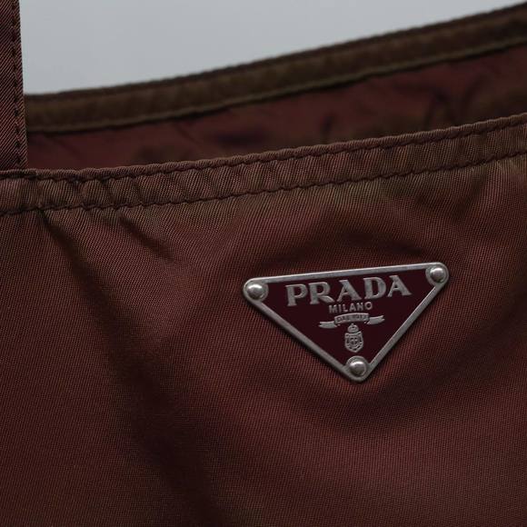 PRADA robot Hand Bag Nylon Brown Auth bs17789 - Picture 14 of 16